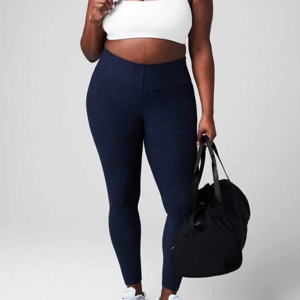 NWT Fabletics HeatherFlex High-Waisted Legging in deep Navy heather size XXL/1X